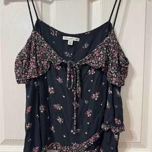 Floral Black and Pink Women's Top